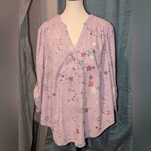 Torrid Pastel Celestial Print Blouse